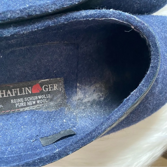 Haflinger GZL Leather Trim Grizzly Clogs 39 Navy - Picture 8 of 12